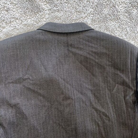 Burberry London Vintage Pinstripe Blazer Charcoal Gray Worsted Wool 43R READ - Picture 8 of 8
